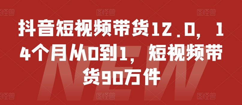 抖音小视频卖货12.0，14个月从0到1，短视频卖货90千件-中创网_分享中创网创业资讯_最新网络项目资源-网创e学堂