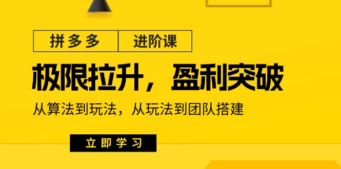 拼多多平台升阶课：极限值拉涨/赢利提升：从优化算法到游戏玩法 从模式到团队搭建（18节）-中创网_分享中创网创业资讯_最新网络项目资源-网创e学堂