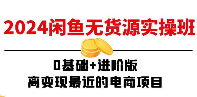 （11535期）2024闲鱼平台-无货源电商实际操作班：0基本 升级版，离转现近期的电商项目（15节）-中创网_分享中创网创业资讯_最新网络项目资源-网创e学堂