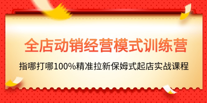 （11460期）全店动销-经营模式训练营，指哪打哪100%精准拉新保姆式起店实战课程-中创网_分享中创网创业资讯_最新网络项目资源-网创e学堂