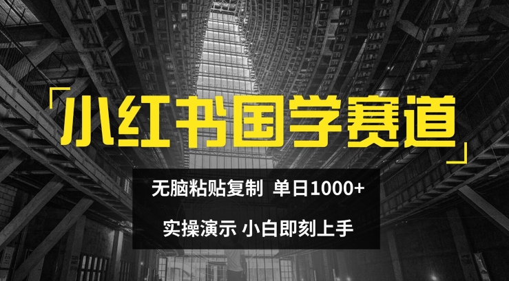 小红书的国学经典跑道，没脑子粘贴复制，单日1K，实际操作演试，新手立刻入门【揭密】-中创网_分享中创网创业资讯_最新网络项目资源-网创e学堂