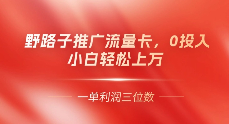 歪门邪道营销推广上网卡，一单利润几百，0资金投入，新手轻轻松松过万-中创网_分享中创网创业资讯_最新网络项目资源-网创e学堂