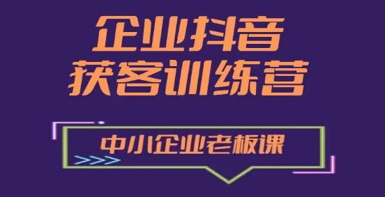 企业抖音营销拓客提高夏令营，中小型企业老总必修课程-中创网_分享中创网创业资讯_最新网络项目资源-网创e学堂