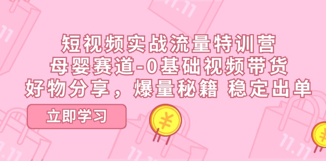 （11373期）短视频实战流量特训营，母婴赛道-0基础带货，好物分享，爆量秘籍 稳定出单-中创网_分享中创网创业资讯_最新网络项目资源-网创e学堂