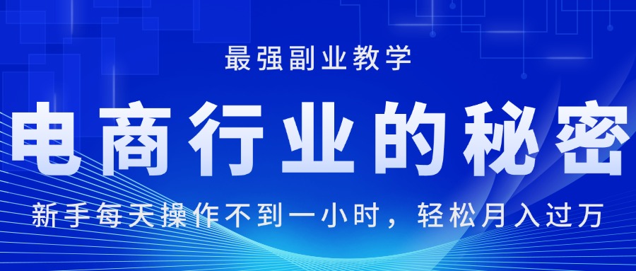 （11427期）电商行业的秘密，新手每天操作不到一小时，月入过万轻轻松松，最强副业…-中创网_分享中创网创业资讯_最新网络项目资源-网创e学堂