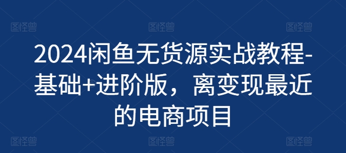 2024闲鱼平台无货源电商实战演练实例教程-基本 升级版，离转现近期的电商项目-中创网_分享中创网创业资讯_最新网络项目资源-网创e学堂