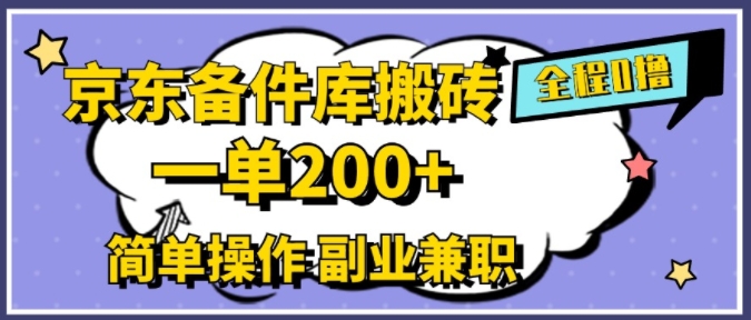 京东备件库搬砖，一单200+，简单操作，副业兼职首选-中创网_分享中创网创业资讯_最新网络项目资源-网创e学堂