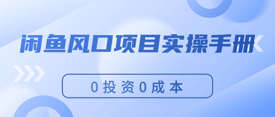 （11923期）闲鱼平台蓝海项目实际操作指南，0投入0成本费，使你保证，月入了万，初学者能做-中创网_分享中创网创业资讯_最新网络项目资源-网创e学堂