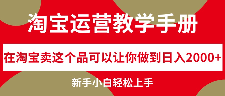 （12351期）淘宝运营教学手册，在淘宝卖这个品可以让你做到日入2000+，新手小白轻…-中创网_分享中创网创业资讯_最新网络项目资源-网创e学堂