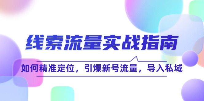 （12382期）线 索 流 量-实战指南：如何精准定位，引爆新号流量，导入私域-中创网_分享中创网创业资讯_最新网络项目资源-网创e学堂