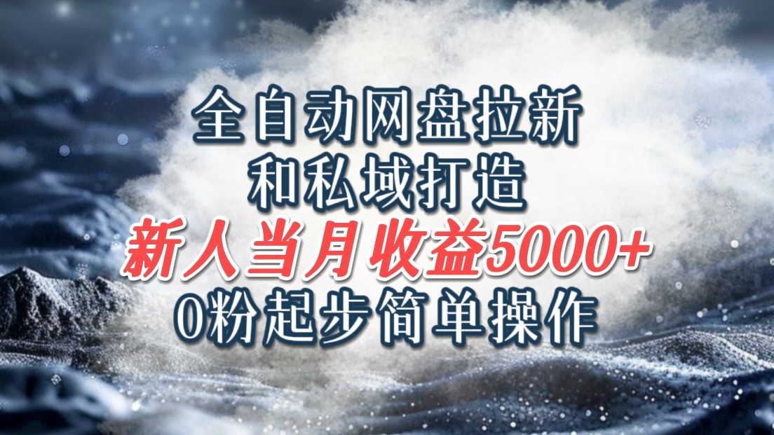 全自动网盘拉新和私域打造，0粉起步简单操作，新人入门当月收益5000以上-中创网_分享中创网创业资讯_最新网络项目资源-网创e学堂