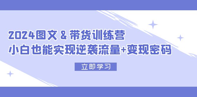 （12137期）2024 图文+带货训练营，小白也能实现逆袭流量+变现密码-中创网_分享中创网创业资讯_最新网络项目资源-网创e学堂