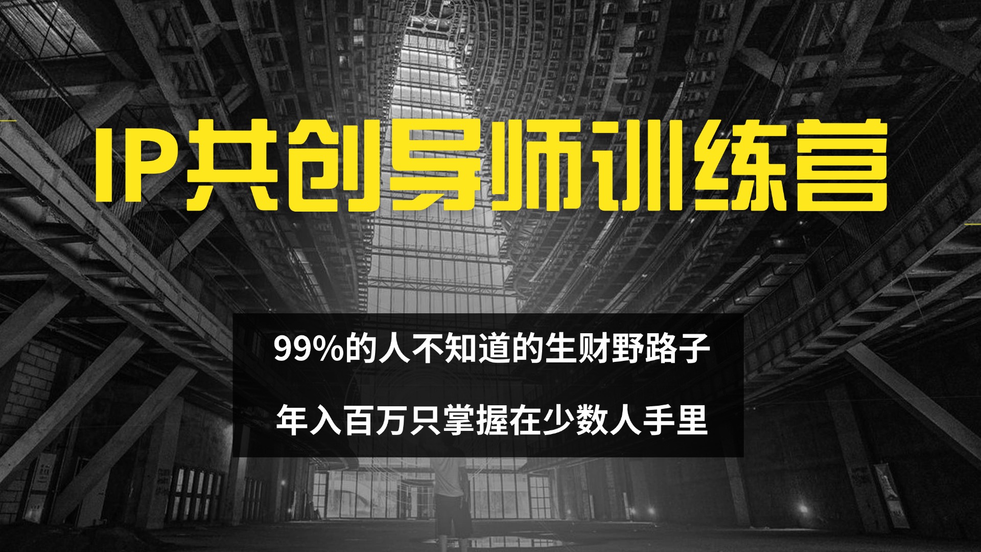 （12504期）IP共创导师训练营 99%的人不知道的生财野路子 只掌握在少数人手里-中创网_分享中创网创业资讯_最新网络项目资源-网创e学堂