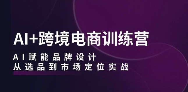 AI+跨境电商训练营：AI赋能品牌设计，从选品到市场定位实战-中创网_分享中创网创业资讯_最新网络项目资源-网创e学堂