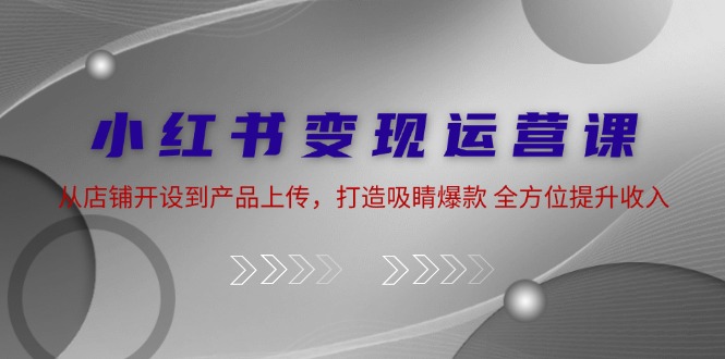 小红书变现运营课：从店铺开设到产品上传，打造吸睛爆款 全方位提升收入-中创网_分享中创网创业资讯_最新网络项目资源-网创e学堂