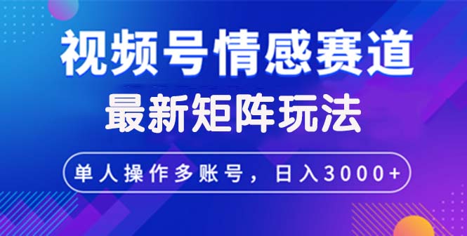 （12609期）视频号创作者分成情感赛道最新矩阵玩法日入3000+-中创网_分享中创网创业资讯_最新网络项目资源-网创e学堂