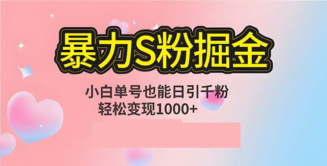 （12778期）单人单机日引千粉，变现1000+，S粉流量掘金计划攻略-中创网_分享中创网创业资讯_最新网络项目资源-网创e学堂