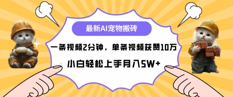 最新蓝海AI宠物搬砖项目，两分钟一条视频，单条获赞10W-中创网_分享中创网创业资讯_最新网络项目资源-网创e学堂