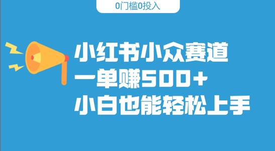 小红书小众赛道，一单收500+，小白也能轻松上手-中创网_分享中创网创业资讯_最新网络项目资源-网创e学堂