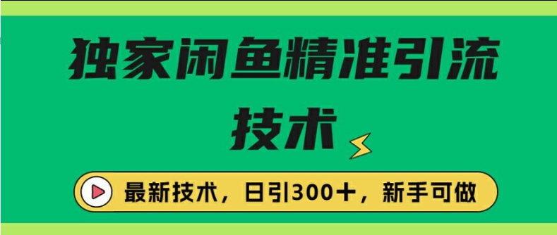 闭鱼精准引流，日引300+创业粉保姆级教程，新手可做-中创网_分享中创网创业资讯_最新网络项目资源-网创e学堂