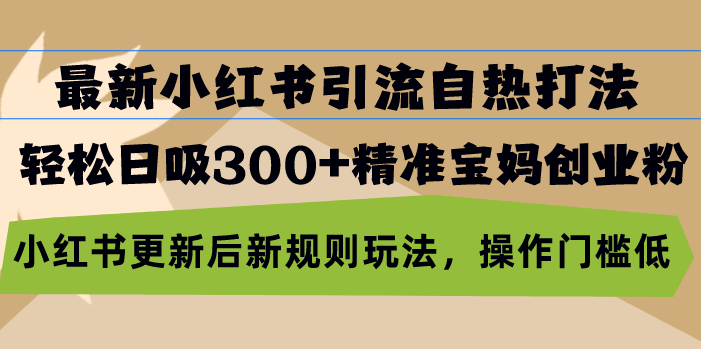 （13145期）最新小红书引流自热打法，轻松日吸300+精准宝妈创业粉，小红书更新后新…-中创网_分享中创网创业资讯_最新网络项目资源-网创e学堂