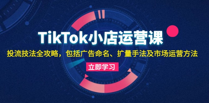 （13063期）TikTok小店运营课：投流技法全攻略，包括广告命名 扩量手法及市场运营方法-中创网_分享中创网创业资讯_最新网络项目资源-网创e学堂