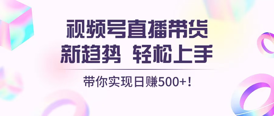 （13370期）视频号直播带货新趋势，轻松上手，带你实现日赚500+-中创网_分享中创网创业资讯_最新网络项目资源-网创e学堂