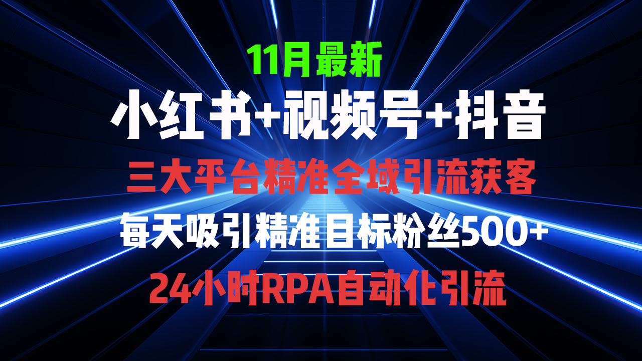 （13259期）全域多平台引流私域打法，小红书，视频号，抖音全自动获客，截流自…-中创网_分享中创网创业资讯_最新网络项目资源-网创e学堂