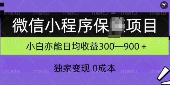 微信小程序保Z项目，独家变现，日均收益几张-中创网_分享中创网创业资讯_最新网络项目资源-网创e学堂