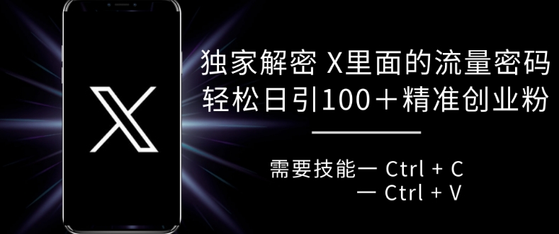 独家解密 X 里面的流量密码，复制粘贴轻松日引100+-中创网_分享中创网创业资讯_最新网络项目资源-网创e学堂