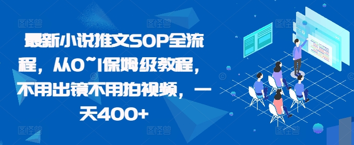 最新小说推文SOP全流程，从0~1保姆级教程，不用出镜不用拍视频，一天400+-中创网_分享中创网创业资讯_最新网络项目资源-网创e学堂