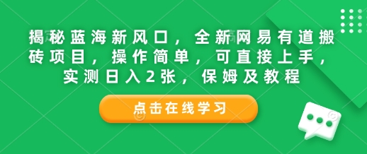 揭秘蓝海新风口，全新网易有道搬砖项目，操作简单，可直接上手，实测日入2张，保姆及教程-中创网_分享中创网创业资讯_最新网络项目资源-网创e学堂