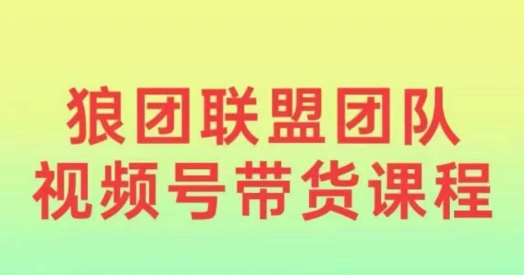 狼团联盟2024视频号带货，0基础小白快速入局视频号-中创网_分享中创网创业资讯_最新网络项目资源-网创e学堂