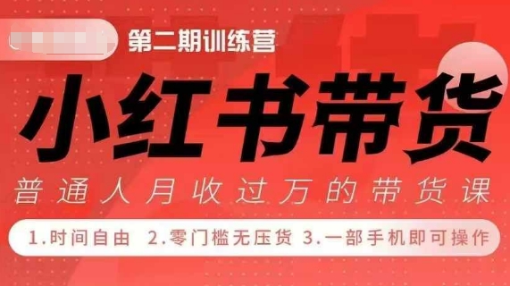 小Red书带货42天训练营 2.0版，宝妈+自由职+上班族+大学生，提高副业收入的大红利项目-中创网_分享中创网创业资讯_最新网络项目资源-网创e学堂