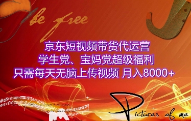 京东短视频带货代运营，学生党、宝妈党超级福利，只需每天无脑上传视频，月入8000+【仅揭秘】-中创网_分享中创网创业资讯_最新网络项目资源-网创e学堂