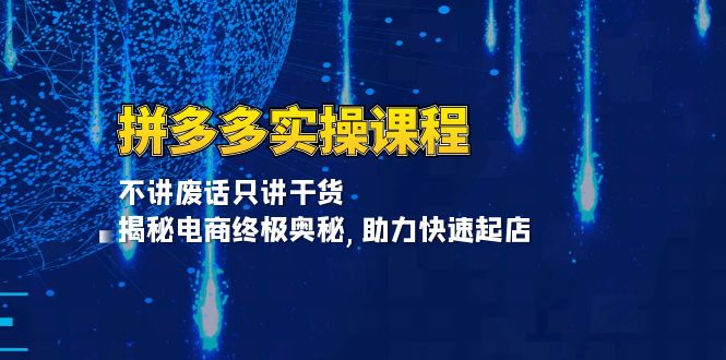 （13577期）拼多多实操课程：不讲废话只讲干货, 揭秘电商终极奥秘,助力快速起店-中创网_分享中创网创业资讯_最新网络项目资源-网创e学堂