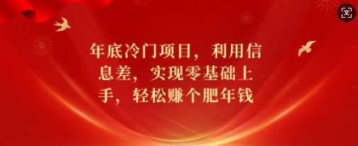 年底冷门项目，利用信息差，实现零基础上手，轻松赚个肥年钱【揭秘】-中创网_分享中创网创业资讯_最新网络项目资源-网创e学堂