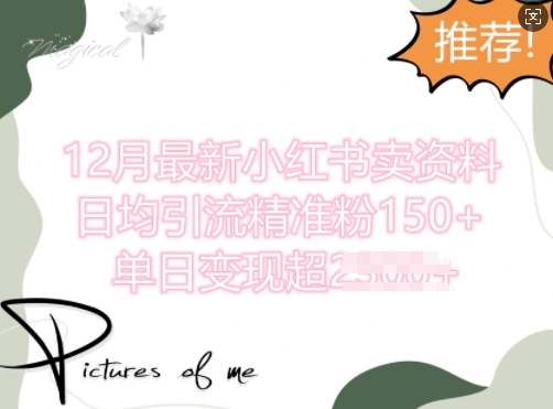 12月最新小红书日均引流精准粉100+，单日变现多张-中创网_分享中创网创业资讯_最新网络项目资源-网创e学堂