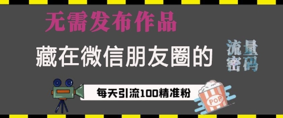 藏在微信朋友圈的流量密码，无需发布作品，单日引流100+精准创业粉【揭秘】-中创网_分享中创网创业资讯_最新网络项目资源-网创e学堂