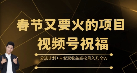 春节又要火的项目视频号祝福，分成计划+带货双收益，轻松月入几个W【揭秘】-中创网_分享中创网创业资讯_最新网络项目资源-网创e学堂