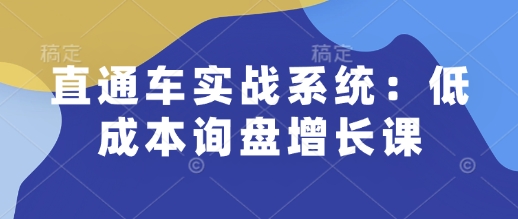 直通车实战系统：低成本询盘增长课，让个人通过技能实现升职加薪，让企业低成本获客，订单源源不断-中创网_分享中创网创业资讯_最新网络项目资源-网创e学堂