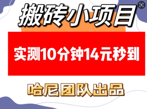 搬砖小项目，实测10分钟14元秒到，每天稳定几张(赠送必看稳定)-中创网_分享中创网创业资讯_最新网络项目资源-网创e学堂