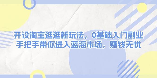 开设淘宝逛逛新玩法，0基础入门副业，手把手带你进入蓝海市场，赚钱无忧-中创网_分享中创网创业资讯_最新网络项目资源-网创e学堂