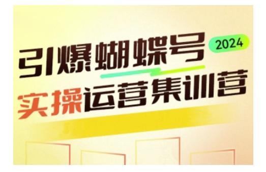 引爆蝴蝶号实操运营，助力你深度掌握蝴蝶号运营，实现高效实操，开启流量变现之路-中创网_分享中创网创业资讯_最新网络项目资源-网创e学堂