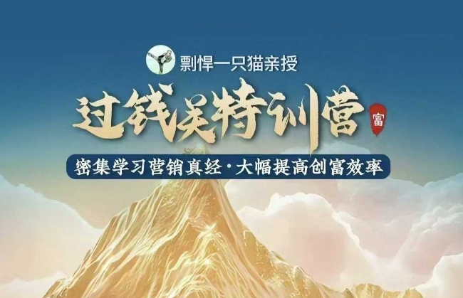 剽悍一只猫-过钱关特训营，学习营销真经 大幅度提高创富效率-中创网_分享中创网创业资讯_最新网络项目资源-网创e学堂