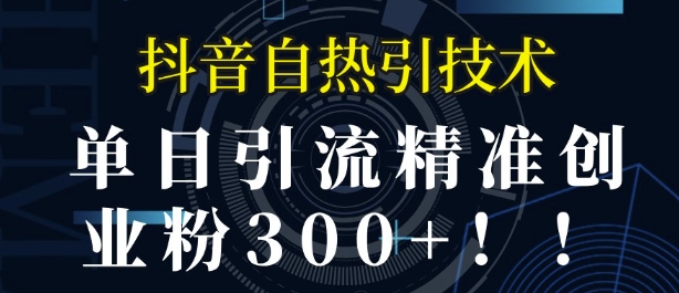 抖音自热引流，单日引流精准创业粉300+-中创网_分享中创网创业资讯_最新网络项目资源-网创e学堂