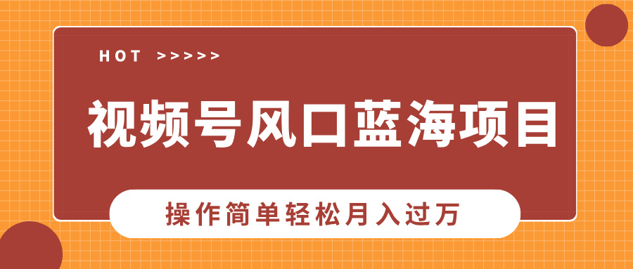 视频号风口蓝海项目，中老年人的流量密码，操作简单轻松月入过W-中创网_分享中创网创业资讯_最新网络项目资源-网创e学堂