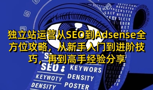 独立站运营从SEO到Adsense全方位攻略，从新手入门到进阶技巧，再到高手经验分享-中创网_分享中创网创业资讯_最新网络项目资源-网创e学堂