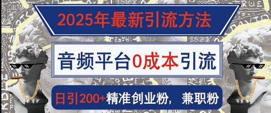 2025年最新引流方法，音频平台0成本引流，日引200+精准创业粉-中创网_分享中创网创业资讯_最新网络项目资源-网创e学堂