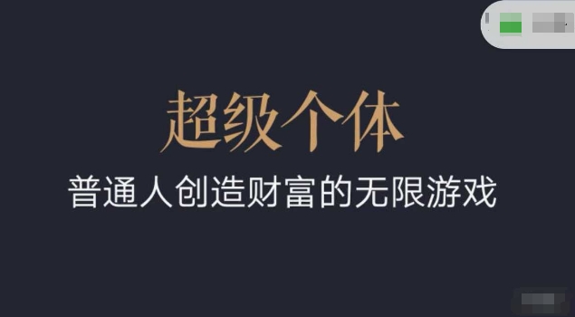 超级个体2024-2025翻盘指南，普通人创造财富的无限游戏-中创网_分享中创网创业资讯_最新网络项目资源-网创e学堂